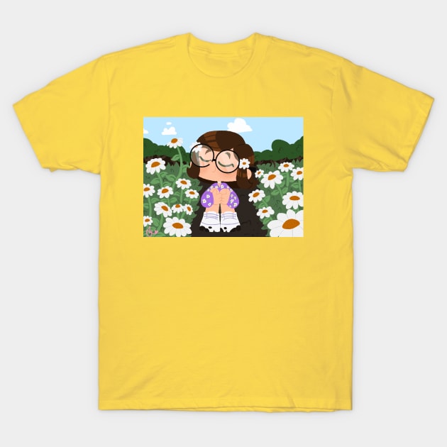 Original artwork: Delilah flower field T-Shirt by Smolbunnyart